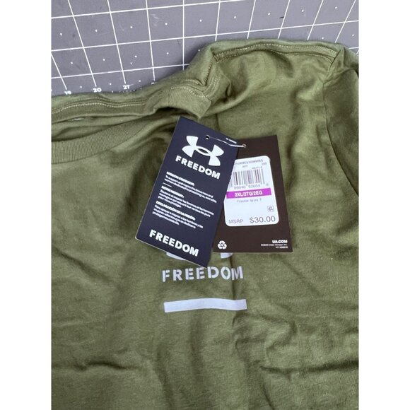 Under Armour Freedom Spine Mens Size 2X OD Green T-Shirt NEW - Picture 7 of 8